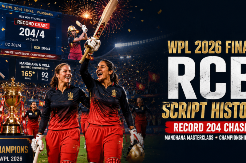 WPL 2026 Final, RCB Beat Delhi Capitals in Record 204-Run Chase