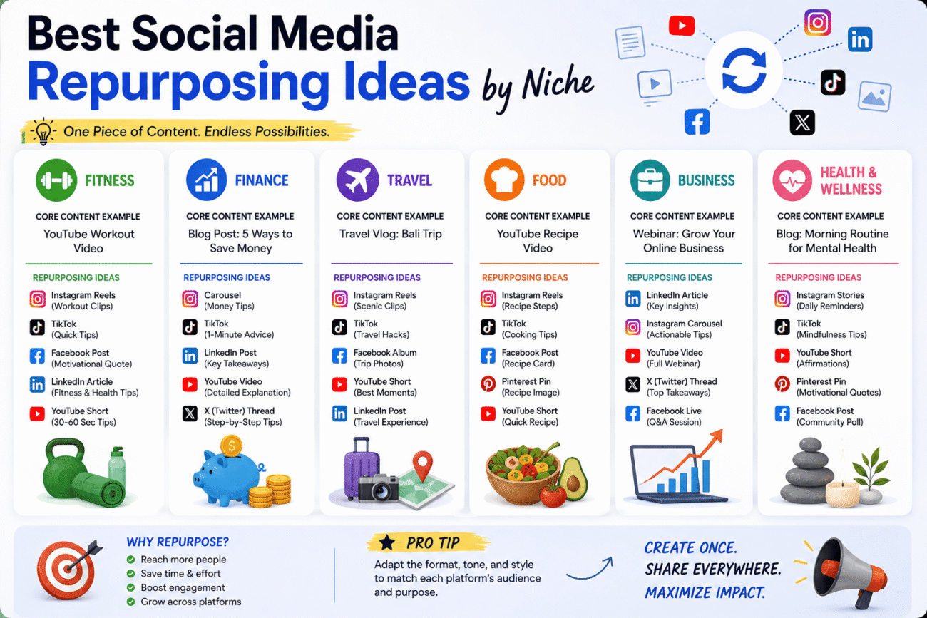 Best Social Media Repurposing Ideas by Niche