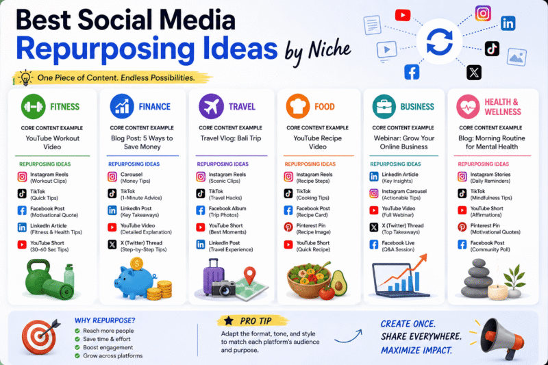 Best Social Media Repurposing Ideas by Niche