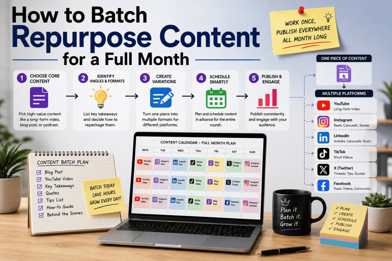 How to Batch Repurpose Content for a Full Month